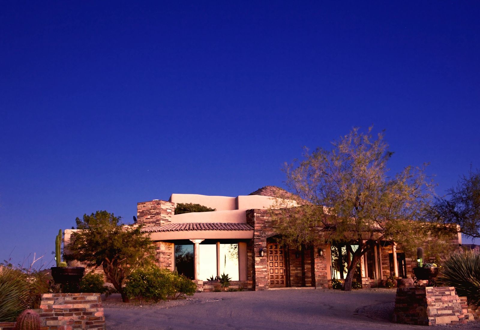 Clean exterior of a desert home