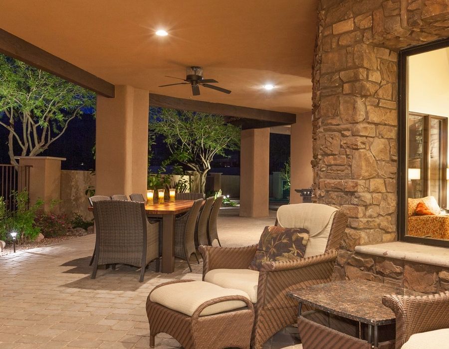 Clean luxury backyard patio